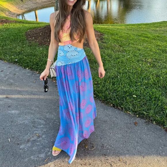 STAUD Yellow and Blue Maxi Dress - Picture 5 of 13